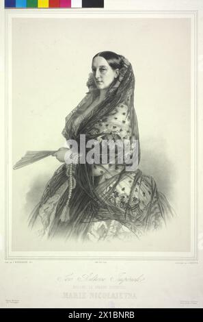 Maria, Granduchessa di Russia, litografia di Anton Haehnisch su un dipinto di Franz Xavier Winterhalter, - 18570101 PD0694 - Rechteinfo: Diritti gestiti (RM) Foto Stock