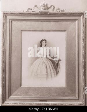 Elisabetta, imperatrice d'Austria, facsimile basato su un acquerello di Joseph Kriehuber, fotografia di una serie di Ludwig Angerer, autunno 1863, - 18630101 PD0139 - Rechteinfo: Diritti gestiti (RM) Foto Stock