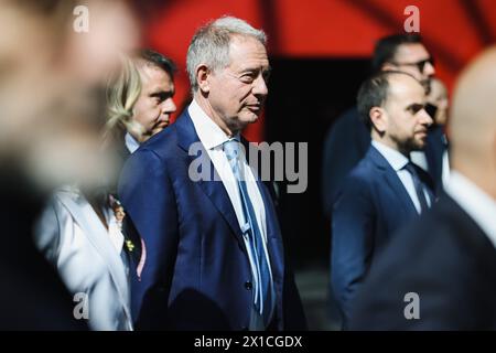 Milano, Italia. 16 aprile 2024. Milano, inaugurazione del Salone Internazionale del Mobile di Milano a Rho Fiera Milano. Nella foto: Adolfo Urso Credit: Independent Photo Agency/Alamy Live News Foto Stock