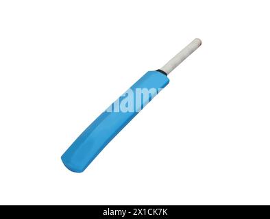 mazza da cricket in plastica o pvc con impugnatura verde isolata Foto Stock