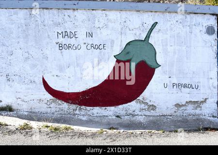 Fiumara Reggio Calabria Italia - Borgo Croce, murales Foto Stock