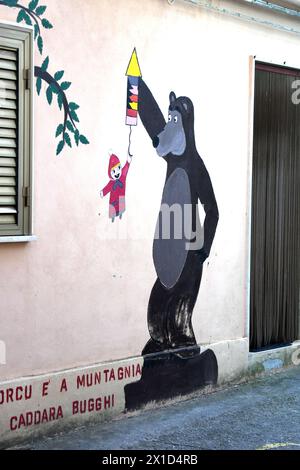 Fiumara Reggio Calabria Italia - Borgo Croce, murales Foto Stock