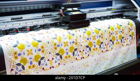 Stampante tessile digitale ibrida. Macchina da stampa a sublimazione di colore. Foto Stock