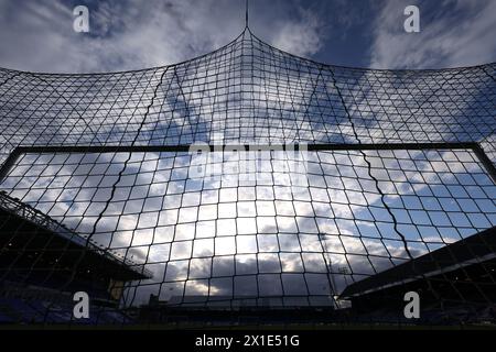 Peterborough, Regno Unito. 16 aprile 2024. Vista generale alla partita Peterborough United contro Fleetwood Town EFL League One, al Weston Homes Stadium, Peterborough, Cambridgeshire, il 16 aprile 2024. Crediti: Paul Marriott/Alamy Live News Foto Stock