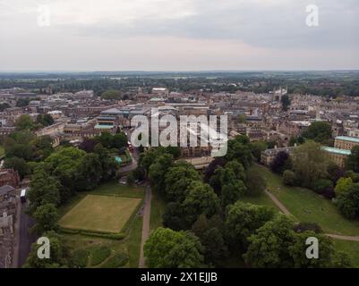 NOTA DELL'EDITORE: (Immagine scattata con un drone)Vista del centro di Cambridge nel Cambridgeshire. Foto Stock