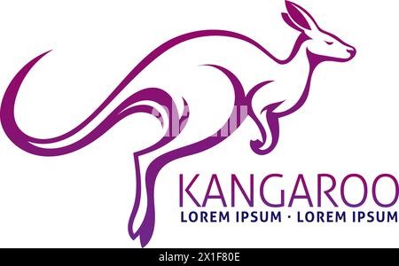 Icona di Kangaroo Australian Animal Design Mascot Illustrazione Vettoriale
