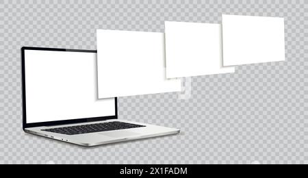 Modello di notebook con pagine wireframe vuote. Concetto per la presentazione di progetti di web design. Illustrazione vettoriale Illustrazione Vettoriale