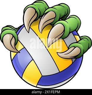 Artiglio softball Baseball Ball Dragon Monster Hand Illustrazione Vettoriale