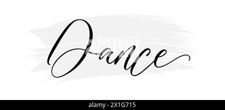 ballo - testo calligrafico disegnato a mano su sfondo bianco. Illustrazione Vettoriale