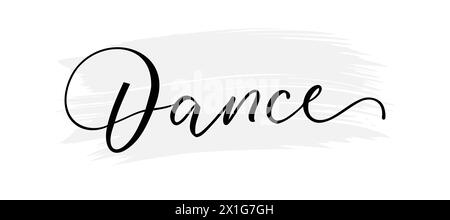 ballo - testo calligrafico disegnato a mano su sfondo bianco. Illustrazione Vettoriale