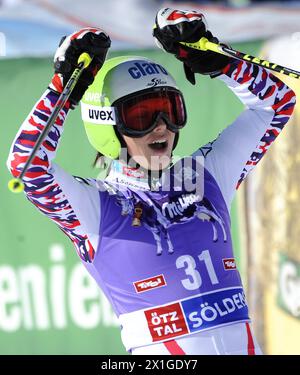 Slalom gigante femminile sul ghiacciaio Rettenbach a Soelden il 22 ottobre 2011. Nella foto: Anna Fenninger - 20111022 PD0956 - Rechteinfo: Rights Managed (RM) Foto Stock