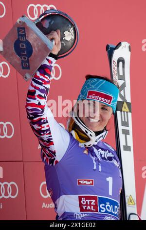 Slalom gigante femminile sul ghiacciaio Rettenbach a Soelden il 22 ottobre 2011. Nella foto: Elisabeth Görgl (AUT) - 20111022 PD1036 - Rechteinfo: Rights Managed (RM) Foto Stock