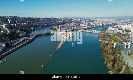 Foto drone Museo Confluence Lione Francia Europa Foto Stock