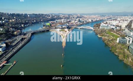 Foto drone Museo Confluence Lione Francia Europa Foto Stock