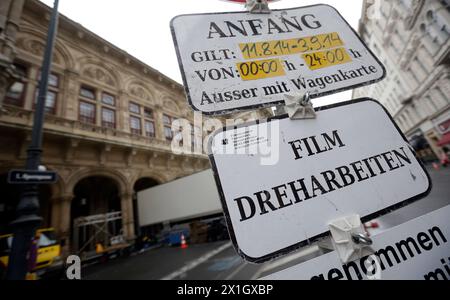 Lavori di costruzione per le riprese del film "Mission Impossible 5" all'Opera di Vienna il 20 agosto 2014, Vienna, Austria. - 20140820 PD0751 - Rechteinfo: Diritti gestiti (RM) Foto Stock