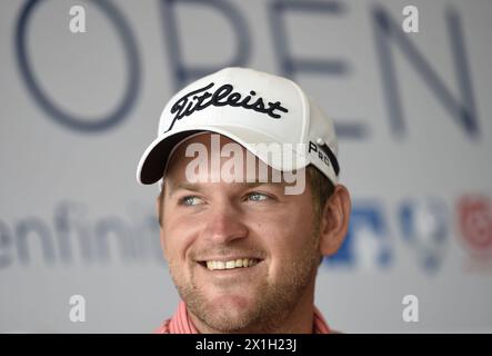 Atzenbrugg - conferenza stampa Lyoness Open il 9 giugno 2015. FOTO: Golfista austriaco Bernd Wiesberger - 20150609 PD0420 - Rechteinfo: Rights Managed (RM) Foto Stock