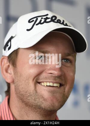 Atzenbrugg - conferenza stampa Lyoness Open il 9 giugno 2015. FOTO: Golfista austriaco Bernd Wiesberger - 20150609 PD0421 - Rechteinfo: Rights Managed (RM) Foto Stock