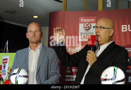 Vienna - Conferenza stampa sull'inizio della stagione della Bundesliga austriaca il 20 luglio 2015. FOTO: Hans Rinner e Christian Ebenbauer - 20150720 PD2732 - Rechteinfo: Rights Managed (RM) Foto Stock