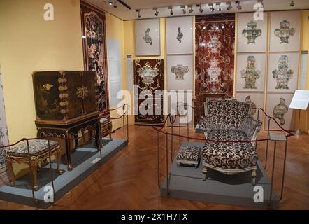 Maria Teresa mostra "famiglia e eredità" presso Hofmobiliendepot, Collezione Imperiale di mobili, per commemorare il 300° anniversario della nascita dell'imperatrice Maria Teresa, a Vienna, Austria, il 13 marzo 2017. - 20170313 PD2187 - Rechteinfo: Rights Managed (RM) Foto Stock