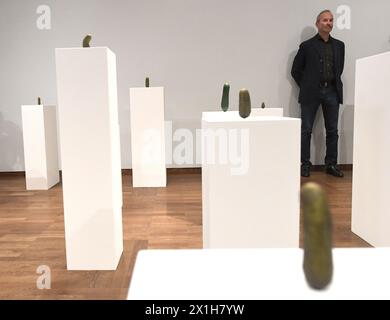 Erwin Wurm mostra 'Carl Spitzweg, Erwin Wurm - Köstlich! Köstlich?' Dell'artista austriaco Erwin Wurm al Leopold Museum di Vienna, Austria, il 24 marzo 2017. IMMAGINE: Erwin Wurm - 20170324 PD2554 - Rechteinfo: Rights Managed (RM) Foto Stock