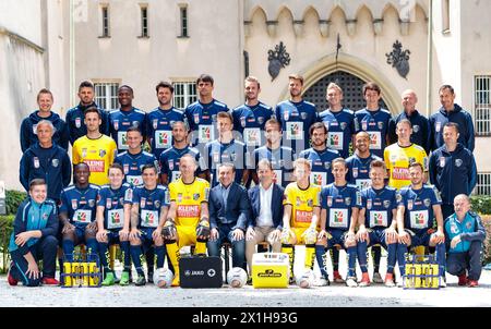 Il team ufficiale e il servizio fotografico della Bundesliga Club RZ Pellets WAC austriaca al Wolfsberg, Austria, il 2017/06/30. IMMAGINE: Team - 20170630 PD4110 - Rechteinfo: Rights Managed (RM) Foto Stock