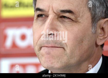 Marcel Koller allenatore dell'Austria durante la conferenza stampa della federazione calcistica austriaca (ÖFB) tenutasi a Vienna, Austria, il 22 agosto 2017. - 20170822 PD1536 - Rechteinfo: Diritti gestiti (RM) Foto Stock