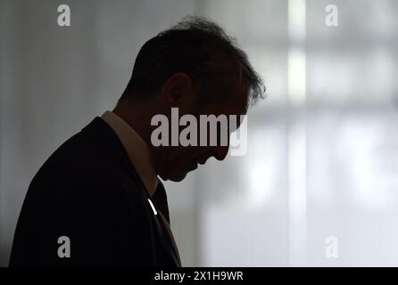 Marcel Koller allenatore dell'Austria durante la conferenza stampa della federazione calcistica austriaca (ÖFB) tenutasi a Vienna, Austria, il 22 agosto 2017. - 20170822 PD1545 - Rechteinfo: Diritti gestiti (RM) Foto Stock