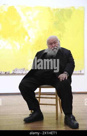 Artista austriaco Hermann Nitsch durante 'NITSCH. Spaces of Color' Exhibition conferenza stampa presso l'Albertina di Vienna, Austria, il 16 maggio 2019. - 20190516 PD2404 - Rechteinfo: Diritti gestiti (RM) Foto Stock