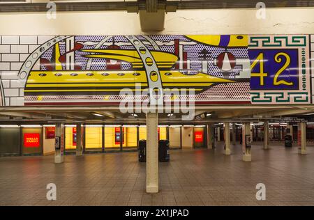 42nd Street Subway Station Times Square Mural Foto Stock