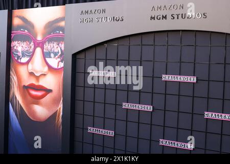 Westwood, Stati Uniti. 16 aprile 2024. WESTWOOD, LOS ANGELES, CALIFORNIA, USA - 16 APRILE: Una visione generale dell'atmosfera alla premiere di Los Angeles dei "Challengers" degli Amazon MGM Studios tenutasi al Westwood Village Theater il 16 aprile 2024 a Westwood, Los Angeles, California, Stati Uniti. (Foto di Xavier Collin/Image Press Agency) credito: Image Press Agency/Alamy Live News Foto Stock