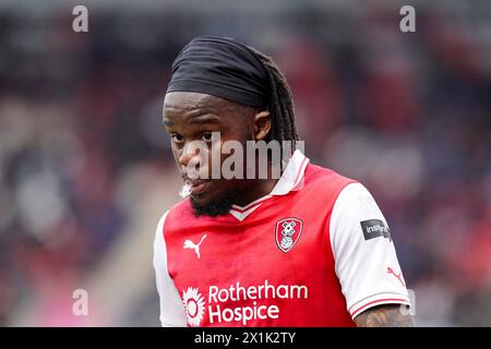 Rotherham, Regno Unito. 16 marzo 2024. Rotherham United Peter Kioso durante la partita del Rotherham United FC contro Huddersfield Town AFC Sky BET EFL Championship all'Aesseal New York Stadium, Rotherham, Inghilterra, Regno Unito il 16 marzo 2024 Credit: Every Second Media/Alamy Live News Foto Stock