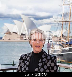 Julie Andrews visita Sydney, Australia per la prima volta. Julie partecipa a una conferenza stampa prima del suo tour nazionale di una serata con Julie Andrew Foto Stock