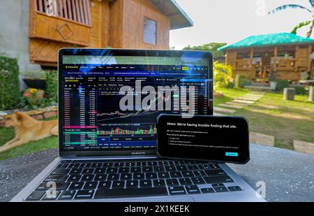 Sito web di trading di criptovalute Filippine Binance bandito dalle autorità finanziarie Filippine, piattaforma di scambio di criptovalute bloccata nel paese asiatico Foto Stock