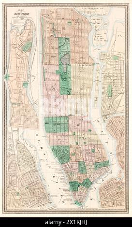Mappa di New York e dintorni (1875) di Matthew Dripps. Foto Stock