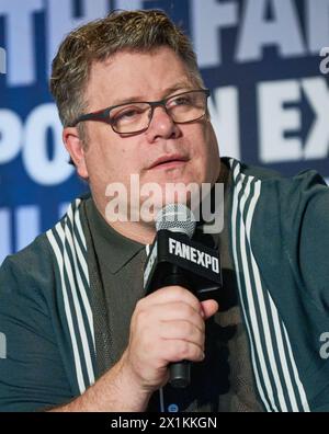 PHILADELPHIA, PA, USA - 3 GIUGNO 2023: Domande e risposte di Sean Astin all'EXPO FAN presso il Pennsylvania Convention Center. Foto Stock