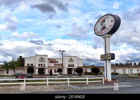 PAHRUMP, NEVADA - 14 aprile 2024: Sheris Ranch un bordello legale autorizzato, adiacente al bordello Chicken Ranch, a Pahrump. Foto Stock