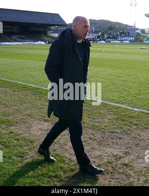 Il manager dei Rangers Philippe Clement arriva davanti alla cinch Premiership allo Scot Foam Stadium di Dundee. Data foto: Mercoledì 17 aprile 2024. Foto Stock