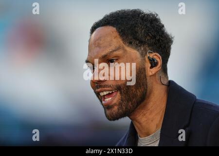 Manchester, Regno Unito. 17 aprile 2024. Joleon Lescott durante i quarti di finale di UEFA Champions League Manchester City vs Real Madrid all'Etihad Stadium di Manchester, Regno Unito, 17 aprile 2024 (foto di Mark Cosgrove/News Images) a Manchester, Regno Unito, il 4/17/2024. (Foto di Mark Cosgrove/News Images/Sipa USA) credito: SIPA USA/Alamy Live News Foto Stock