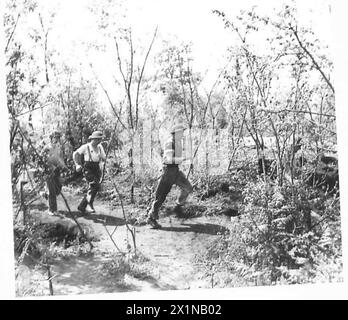 QUINTO ESERCITO: ANZIO TESTA DI PONTE (VARIE) - Un distaccamento di mortai che fa per i pozzi di mortaio, British Army Foto Stock