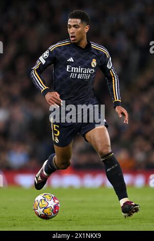 Jude Bellingham del Real Madrid durante la semifinale di UEFA Champions League partita di ritorno tra Manchester City e Real Madrid all'Etihad Stadium di Manchester Inghilterra (Will Palmer/SPP) credito: SPP Sport Press Photo. /Alamy Live News Foto Stock