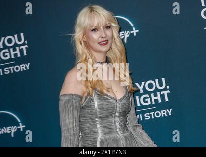 Londra, Regno Unito. 17 aprile 2024. Victoria Clay partecipa alla premiere britannica di "Thank You, Goodnight: The Bon Jovi Story" tenutasi all'Odeon Luxe, Leicester Square, Londra. Credito: SOPA Images Limited/Alamy Live News Foto Stock