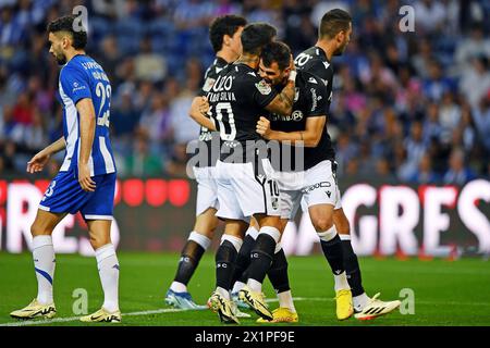 17 aprile 2024: Dragon Stadium, Porto, Porugal: TACA del Portogallo semifinale, FC Porto contro Victoria: Afonso Freitas di Vitoria celebra il suo gol Foto Stock