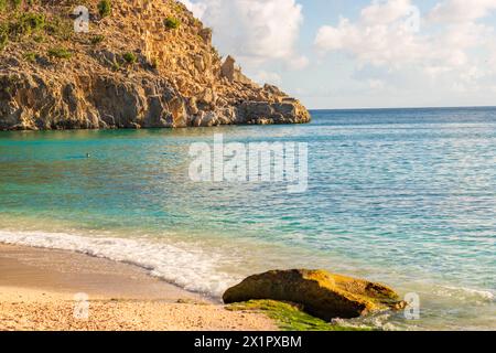 Spiaggia tranquilla a Saint Barthlemy (St. Barts, St Barth) Caraibi Foto Stock