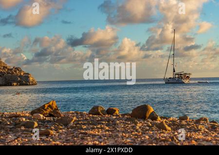 Spiaggia tranquilla a Saint Barthlemy (St. Barts, St Barth) Caraibi Foto Stock