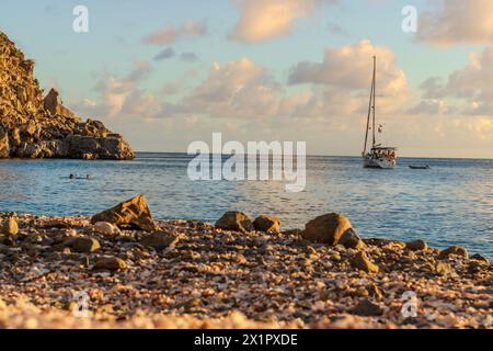 Spiaggia tranquilla a Saint Barthlemy (St. Barts, St Barth) Caraibi Foto Stock