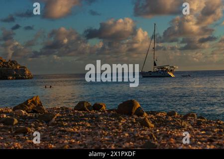 Spiaggia tranquilla a Saint Barthlemy (St. Barts, St Barth) Caraibi Foto Stock