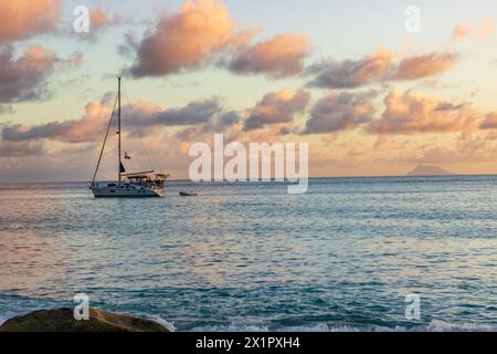 Spiaggia tranquilla a Saint Barthlemy (St. Barts, St Barth) Caraibi Foto Stock