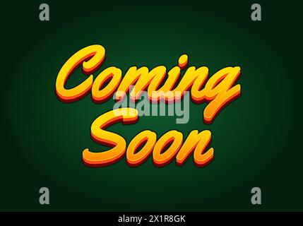 Disponibile a breve. Design effetto testo in 3D con colori accattivanti Illustrazione Vettoriale