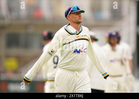 Bristol, Regno Unito, 13 aprile 2024. Joe Root dello Yorkshire durante la partita del Vitality County Championship al Seat Unique Stadium di Bristol. Foto Stock