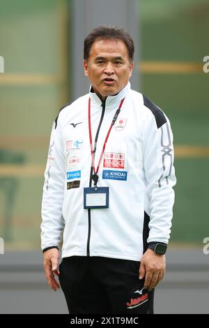 Ajinomoto National Training Center Archery Field, Tokyo, Giappone. 18 aprile 2024. Tokuyuki Kawai (JPN), 18 APRILE 2024 - Tiro con l'arco: Formazione della squadra nazionale giapponese per i Giochi Olimpici di Parigi 2024 presso il Centro Nazionale di addestramento Ajinomoto campo di tiro con l'arco, Tokyo, Giappone. Crediti: Naoki Morita/AFLO SPORT/Alamy Live News Foto Stock